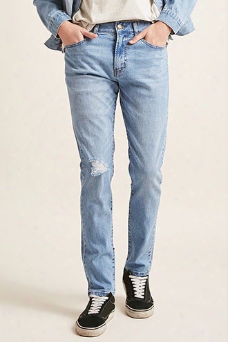 Distressed-knee Skinny Jeans