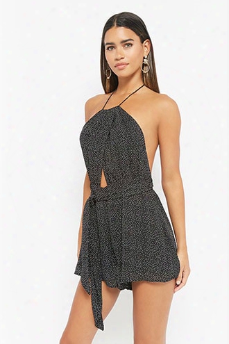 Dot Print Halter Romper