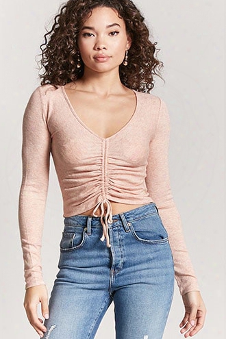 Drawstring Brushed Knit Top