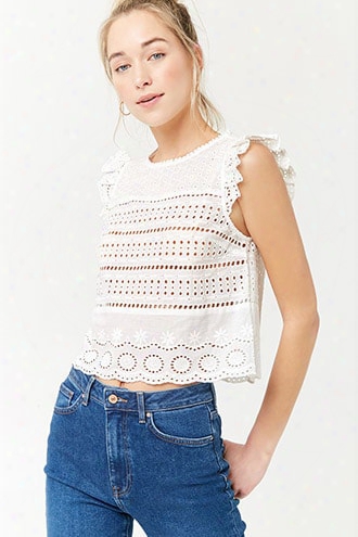 Embroidered Eyelet Top