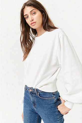 Fleece Balloon-sleeve Pullover