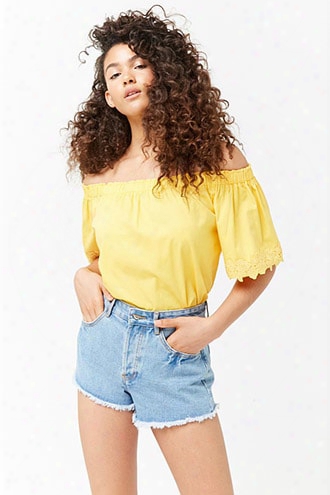 Frayed Cutouff Denim Shorts