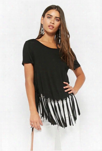 Fringe-hem Top