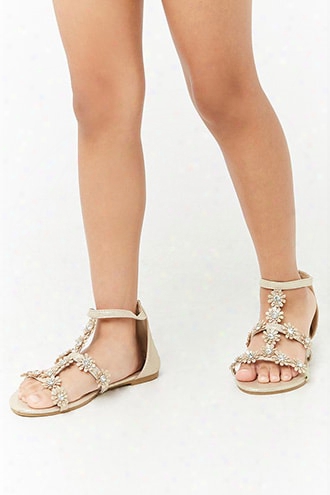 Girls Metallic Floral Gladiator Sandals (kids)