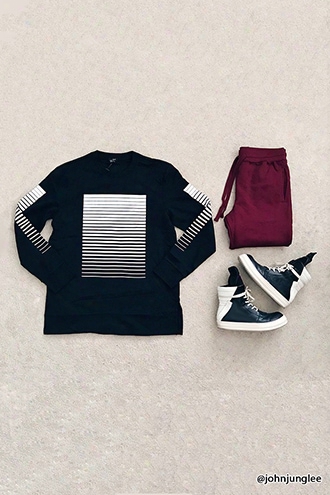 Gradated Stripe Print Pullover