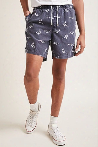 Ingear Swordfish Print Swim Trunks