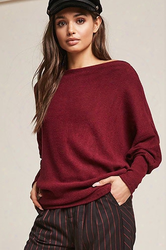 Marled Ribbed Knit Top