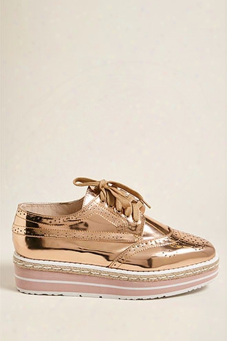 Metallic Platform Oxfords