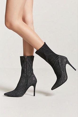 Metallic Stiletto Sock Boots