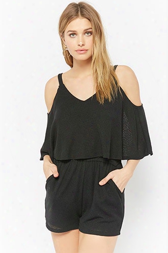 Open-shoulder Flounce Romper