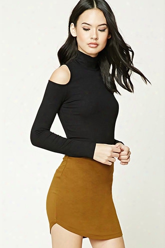 Open-shoulder Turtleneck Top