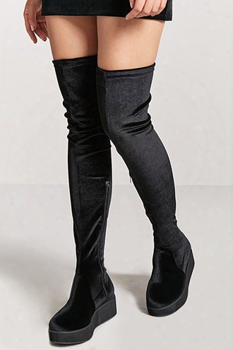 Over-the-knee Velvet Boots