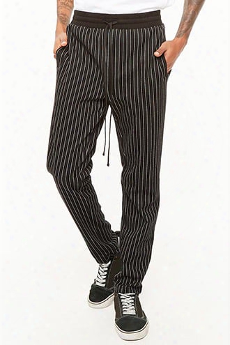 Pinstripe Drawstring Sweatpants