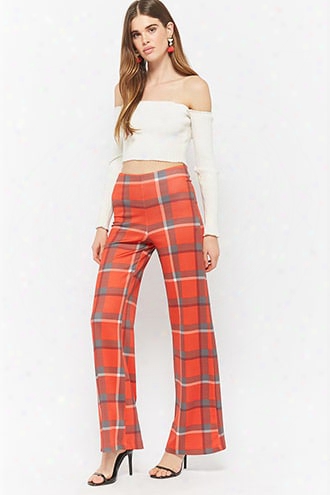 Plaid High-rise Pants