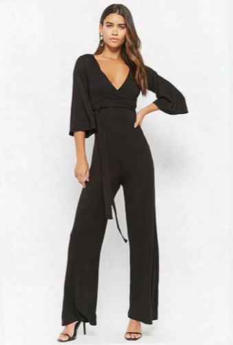 Plunging Surplice Jumpsuit