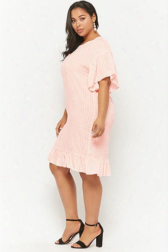 Plus Size Gingham Print Adorn