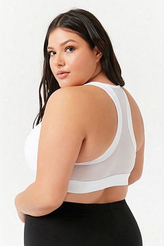 Plus Size Medium Impact - Mesh Sports Bra