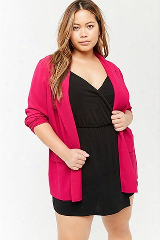 Plus Size Open-front Blazer