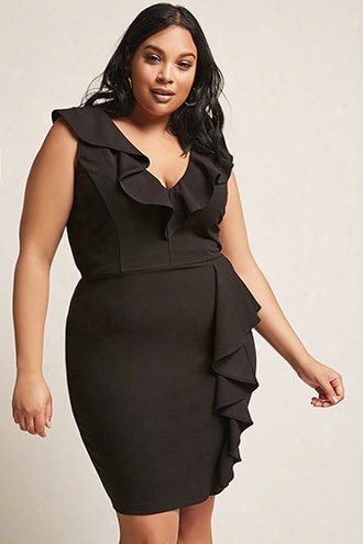 Plus Size Ruffle Sheath Dress