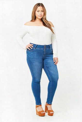 Plus Size Skinny Mid-rise Jeans