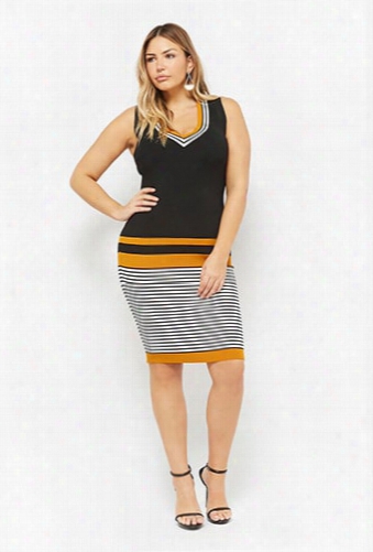 Plus Size Varsity Bodycon Dress