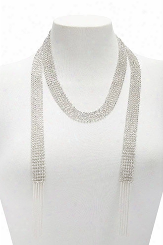 Rhinestone Chainmail Wrap Necklace