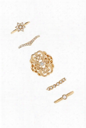 Rhinestone-embellished Ring Set