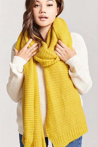 Ribbed Knit Oblong Scarf