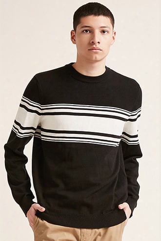 Ribbed-trim Stripe Sweater