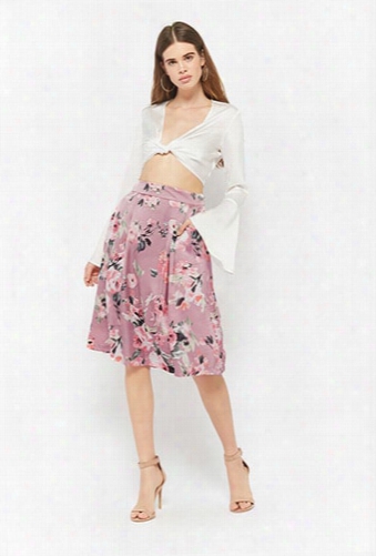 Satin Floral Skirt