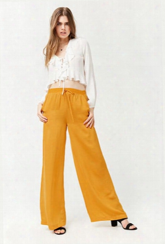 Satiny Wide-leg Trousers