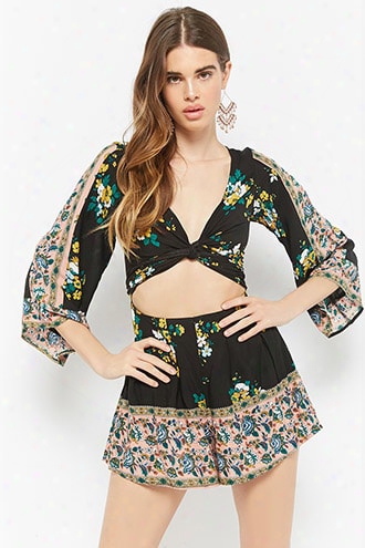 Selfie Leslie Floral Tie-front Romper