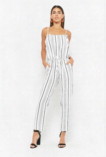 Striped Drawstring Jumpsuit
