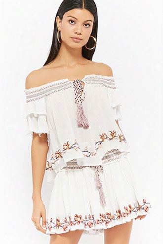 Surf Gypsy Embroidered Off-the-shoulder Top