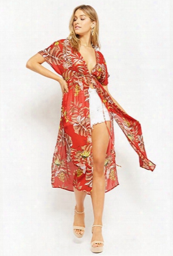 Tropical Chiffon Swim Cover-up