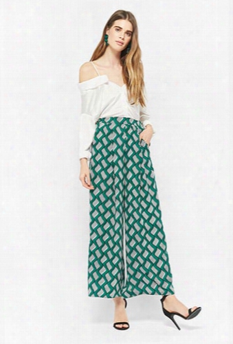 Wide-leg Geo Print Pants