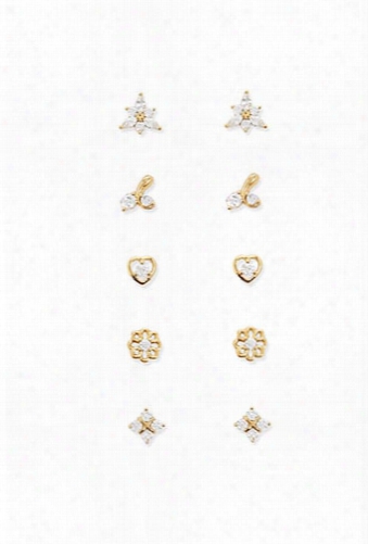 Assorted Cz Stud Earring Set