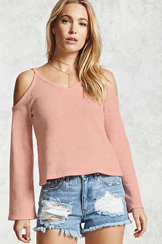 Bell-sleeve Open-shoulder Top