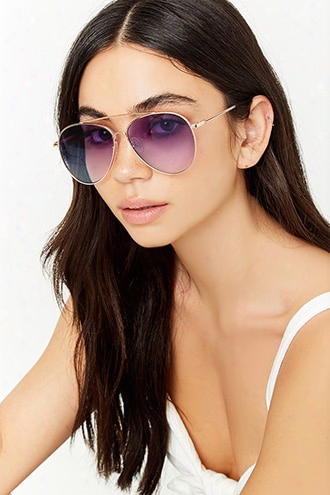 Brow-bar Aviator Sunglasses