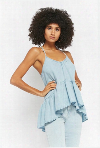 Chambray Ruffle-hem Cami