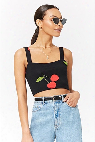 Cherry Print Crop Top