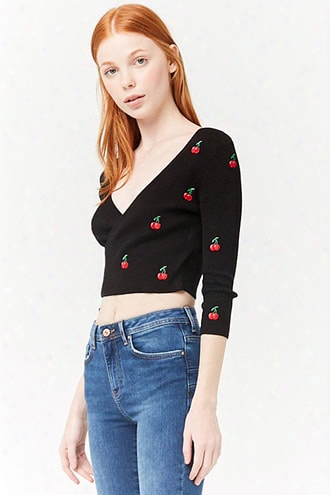 Cherry Sweater-knit Top