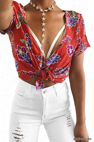 Crinkled Floral Shirt