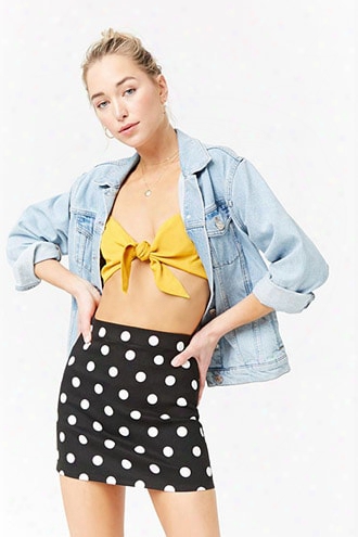 Denim Polka Dot Skirt