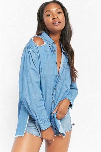 Distressed Chambray Tunic