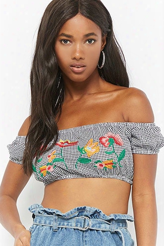 Embroidered Crop Top