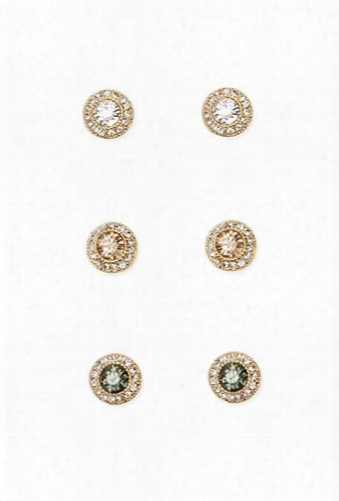 Faux Gem Stud Earring Set