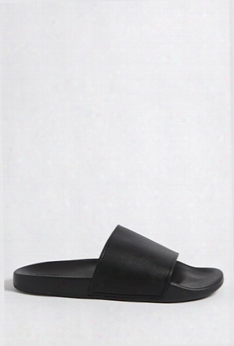 Faux Leather Slides