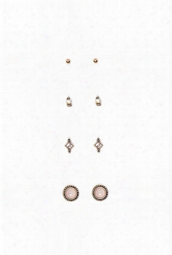 Faux Stone Etched Stud Set