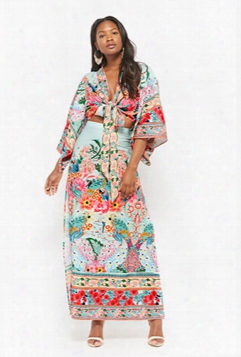 Floral Crop Top & Maxi Skirt Set